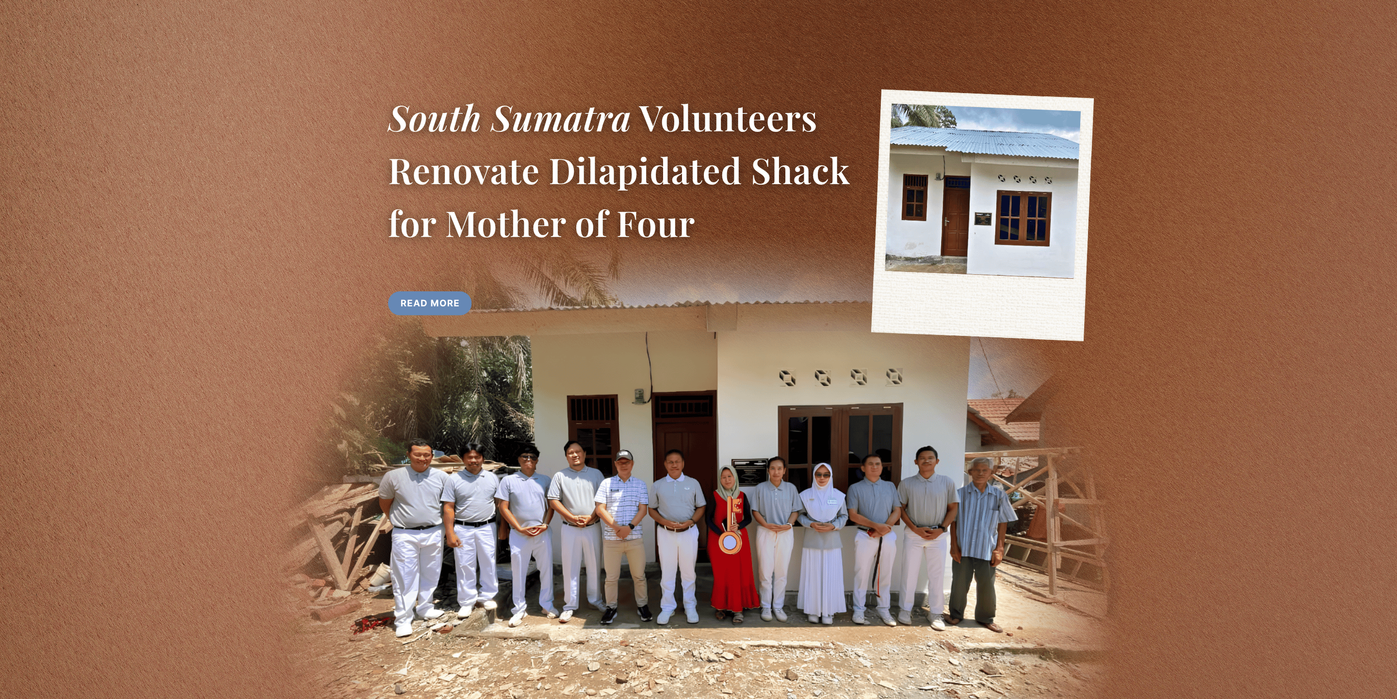 South Sumatra volunteers renovate dilapidated shack for mother of four