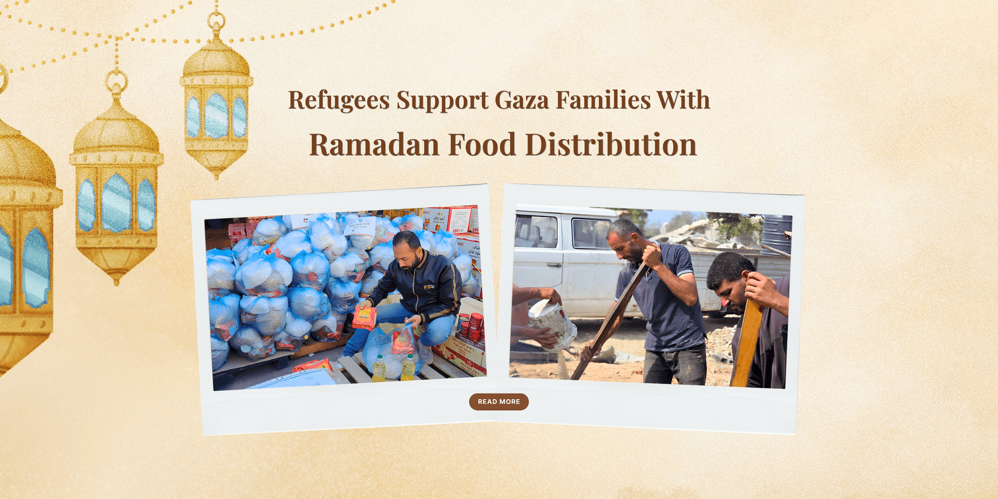 Refugees support Gaza families with Ramadan food distribution