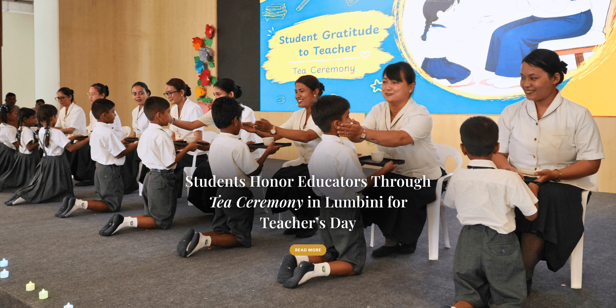 Students honor educators through tea ceremony in Lumbini for Teacher’s Day