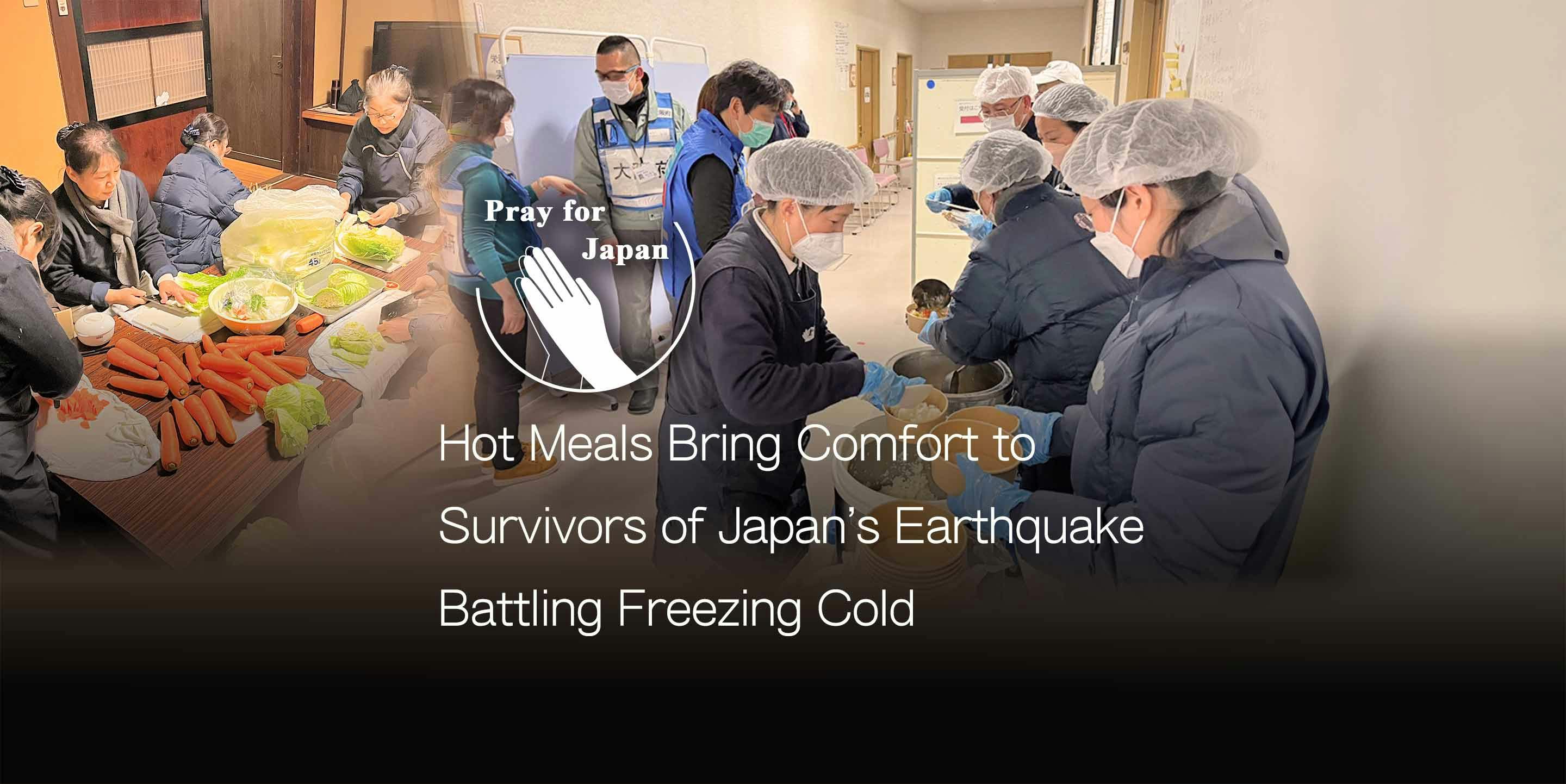 Hot Meals Bring Comfort to Survivors of Japan's Earthquake Battling Freezing Cold