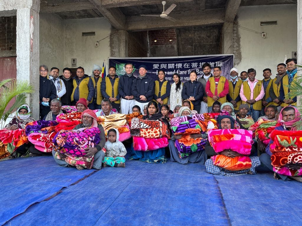 Distribution of Blankets Warms Hearts in Bodh Gaya, India